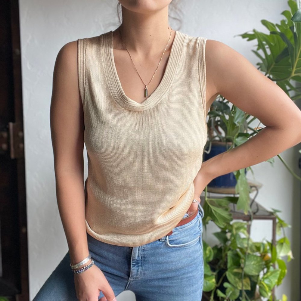 Chico’s | Beige Rayon Knit Tank Top